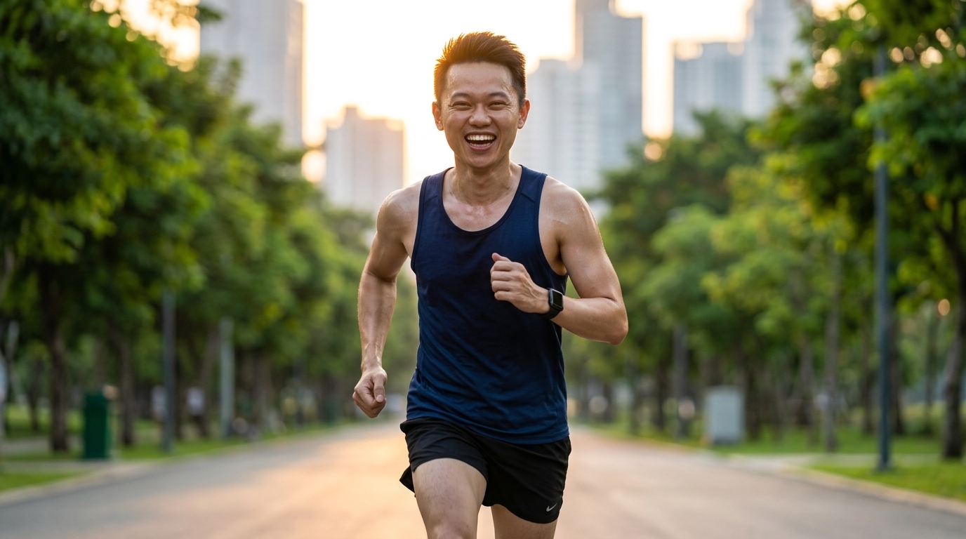 AI Tạo: Chạy bộ đón bình minh